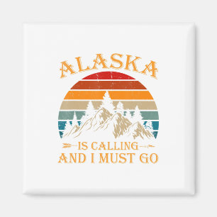 Aimant L'Alaska Appelle La Nature Des Montagnes Vintages