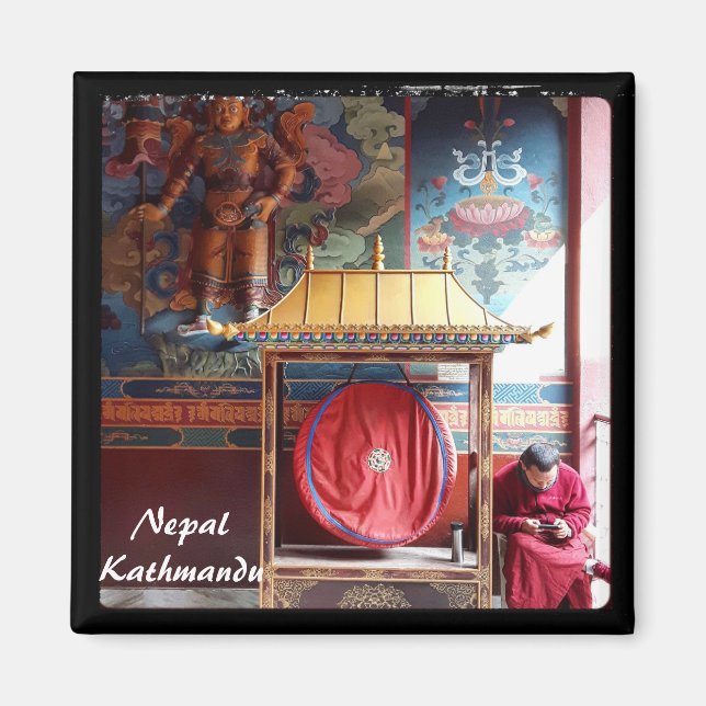 Aimant Lama, Gong & Téléphone - Katmandou, Népal (Devant)