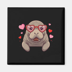 Aimant Lamantin Drôle Cœur Chocolat Saint Valentin Femmes