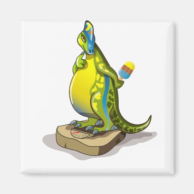 Aimant Lambeosaurus Se Possédant Sur Une Échelle De Poids (Devant)