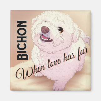 Aimant L'amour a du poil Bichon 