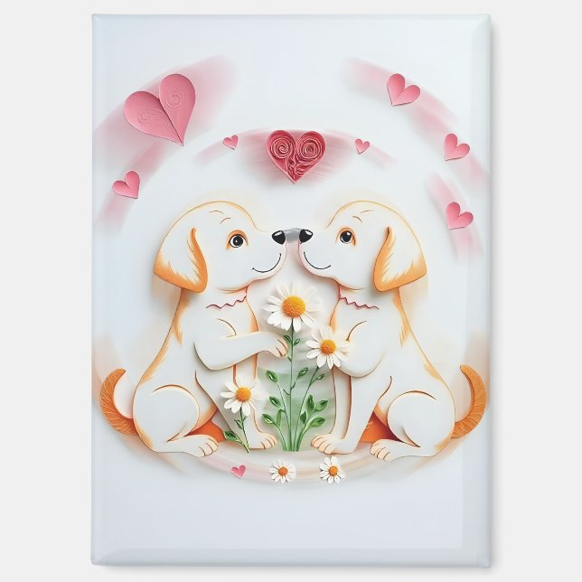 Aimant L'amour des chiots (Recto)