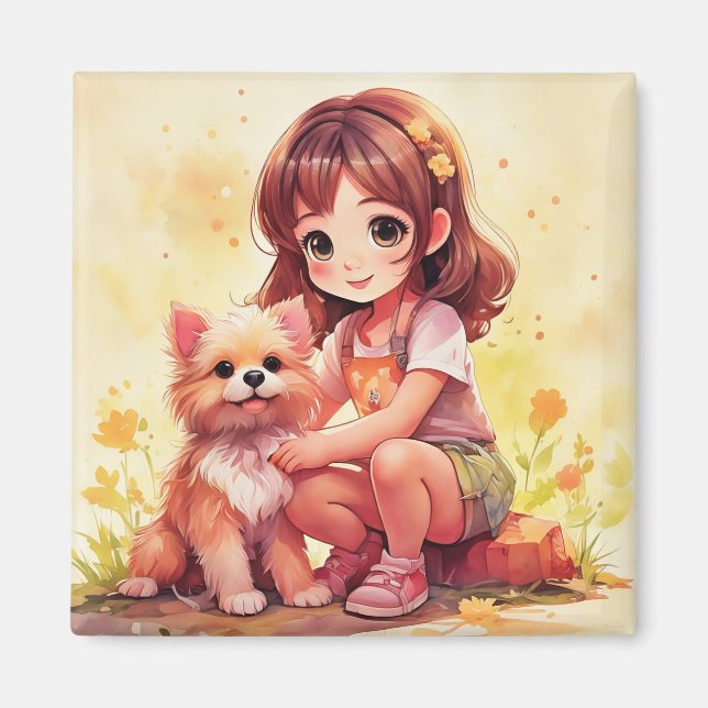 Aimant L'amour des chiots (Devant)