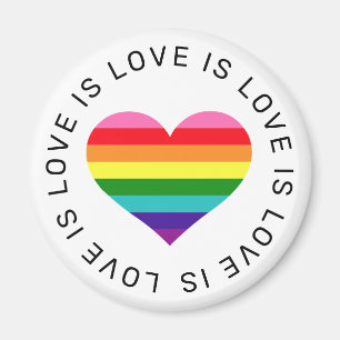 Aimant L'amour est amour Rainbow Heart LGBTQ Pride Mois