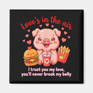 Aimant L'amour est dans l'air T-shirt Cochon Mignon Kawai