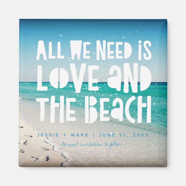 Aimant L'amour et la plage Destination Sauvez la date (Devant)