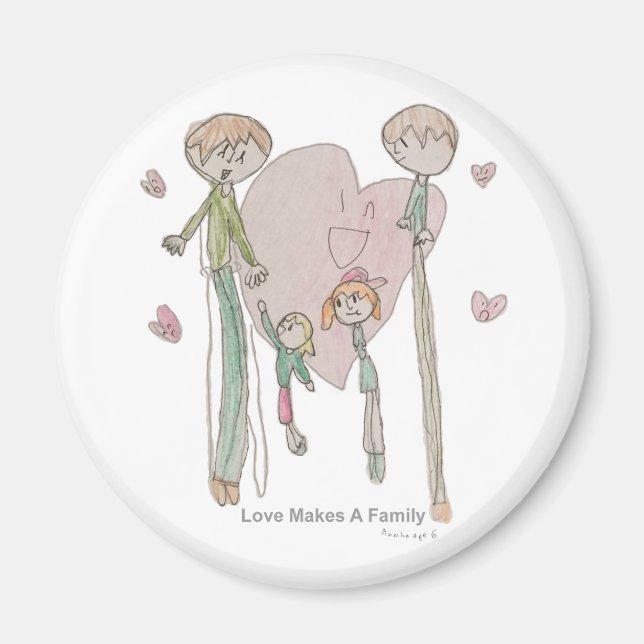 Aimant L'amour fait une famille par Annika—Magnets (Devant)