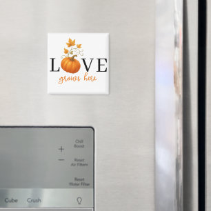 Aimant L'AMOUR grandit ici Lettres citrouilles Automne
