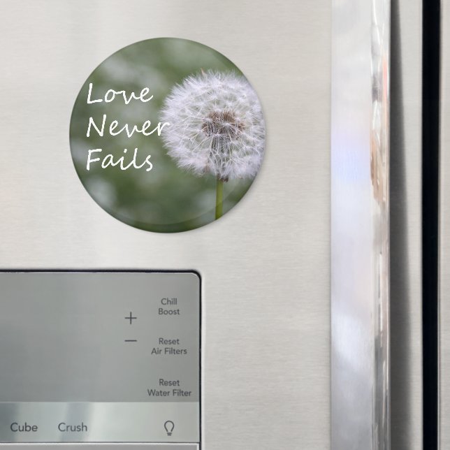 Aimant L'amour n'échoue jamais Dandelion1 Corinthiens 13 (In situ (réfrigérateur))