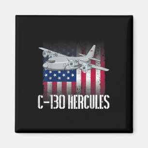Aimant L'ancien combattant salé C-130 Hercules Drapeau am