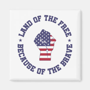 Aimant Land of the free USA Flag Patriotic