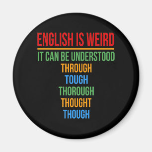 Aimant L'Anglais Est Étrange Langue Enseignant Grammaire 