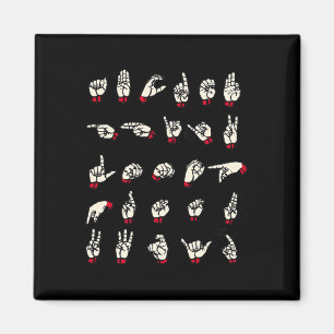 Aimant Langue des Signes - Alphabet A à Z ASL Sensibilis