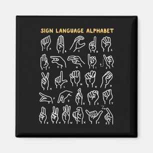 Aimant Langue des signes américaine Alphabet Asl Rétro So