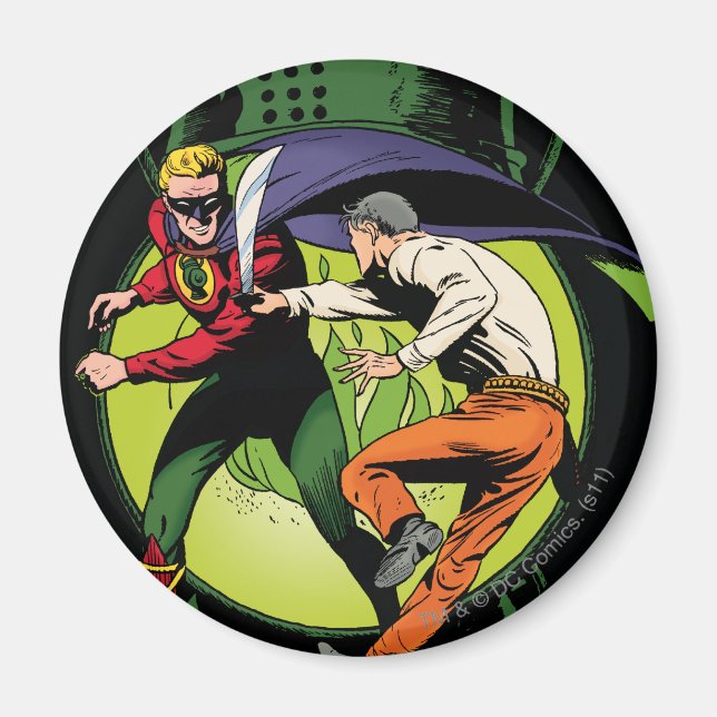 Aimant Lanterne verte avec cape en combat (Devant)