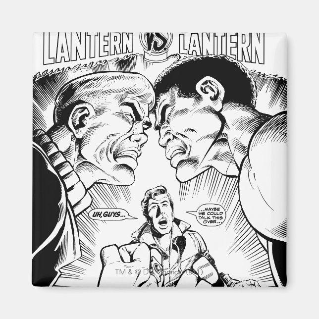 Aimant Lanterne verte contre Lanterne verte, noir et blan (Devant)