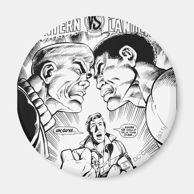 Aimant Lanterne verte contre Lanterne verte, noir et blan (Devant)