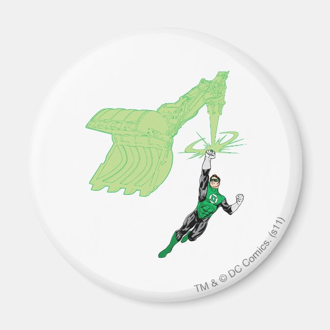 Aimant Lanterne Verte - Entièrement Rendu, avec machine (Devant)