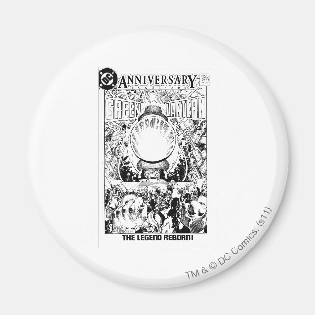 Aimant Lanterne verte - La légende renaît, noir et blanc (Devant)