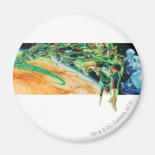 Aimant Lanternes vertes volant dans l'espace (Devant)