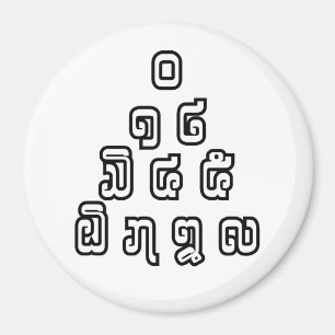 Aimant Laos / Laos Numéros Pyramid Laotien Script