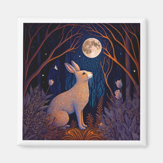 Aimant Lapin au clair de lune (Devant)
