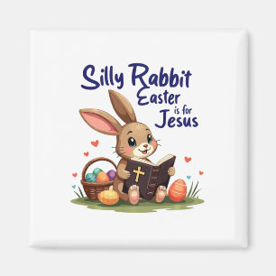 Aimant Lapin bête Pâques est pour Jésus conception chréti