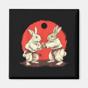 Aimant Lapin de Judo Bunny Nature Kickboxing Taekwondo