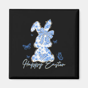 Aimant Lapin de Pâques bleu chinoiserie Jour de Pâques he