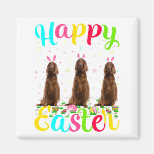 Aimant Lapin de Pâques drôle Bunny Setter Irlandais Chien