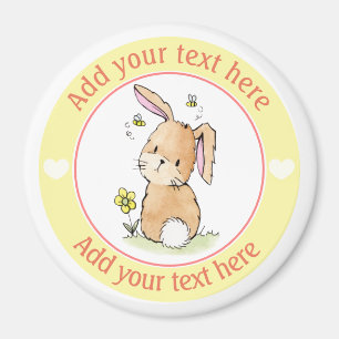 Aimant Lapin de Pâques et abeilles Personnalisé