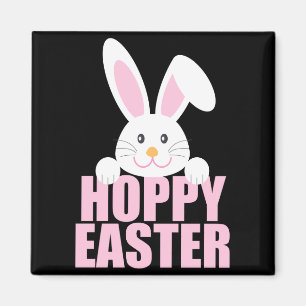 Aimant Lapin de Pâques heureux Pun T Shirt Rose Mignon Fi