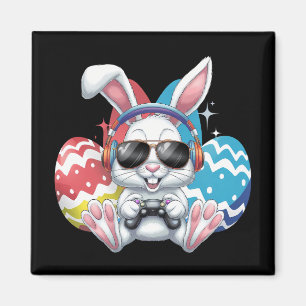 Aimant Lapin de Pâques Joyeux Bunny Jeux de Gaming Joueur