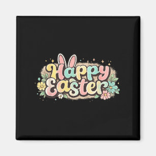 Aimant Lapin de Pâques Joyeux Graphique Œuf de Printemps