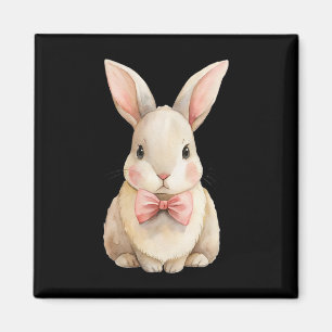 Aimant Lapin de Pâques mignon avec noeud papillon