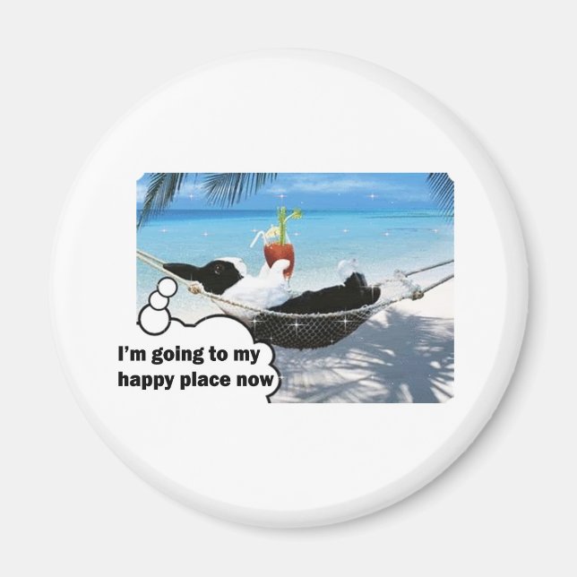 Aimant Lapin hollandais dans un endroit heureux (Devant)