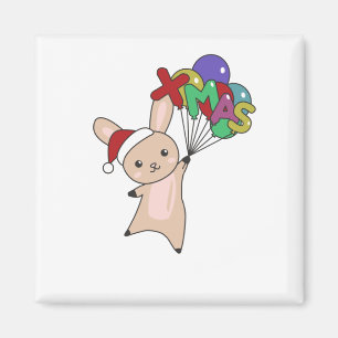 Aimant Lapin Joyeux Noël Animaux d'hiver Lapin