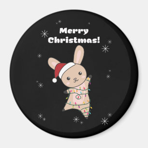 Aimant Lapin Joyeux Noël Animaux d'hiver Lapins Magne