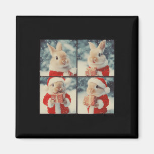 Aimant Lapin Lapin Père Noël Animal Photographie Noël Ra