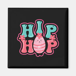 Aimant Lapin mignon chasse aux œufs hip hop joyeuses pâqu