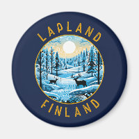 Laponie Finlande Cerf Retro Cercle désorganisé
