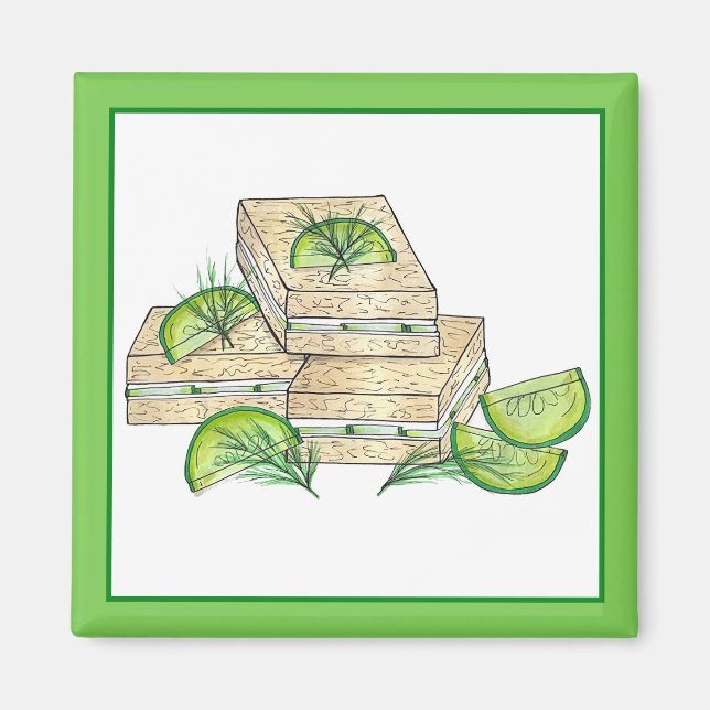 Aimant L'après-midi Tea Party Cucumber Dill Sandwich (Devant)