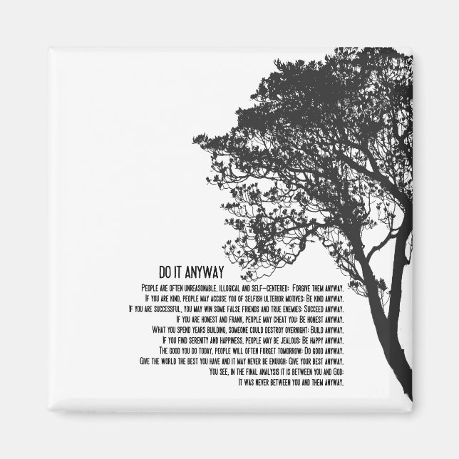 Aimant L'arbre noir et blanc le font quand même (Devant)