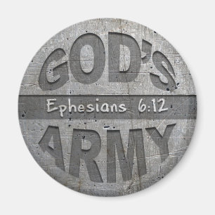 Aimant L'armée de Dieu - gris en métal de vers de bible