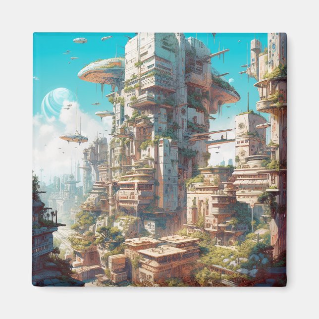 Aimant L'art futuriste de science-fiction de la ville (Devant)