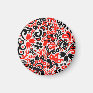 Aimant L'art populaire ukrainien motif floral abstact