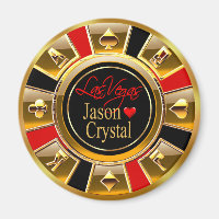 Las Vegas Deluxe Gold & Red Casino Chip Favoriser