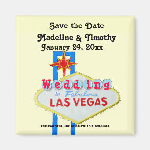Aimant Las Vegas Enregistrer la date Mariage néon signatu