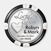 Las Vegas Lucky in Love Casino Chip blanc