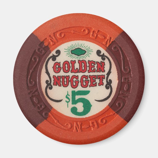 Aimant Las Vegas Poker Chip Casino Jeu Obsolète (Devant)